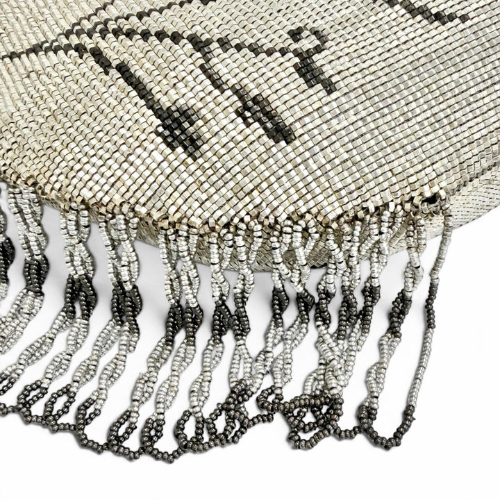 Excellent Karat Rabbit Fringe Art Deco Metal Bead Bag Drawstring Bag Handbag