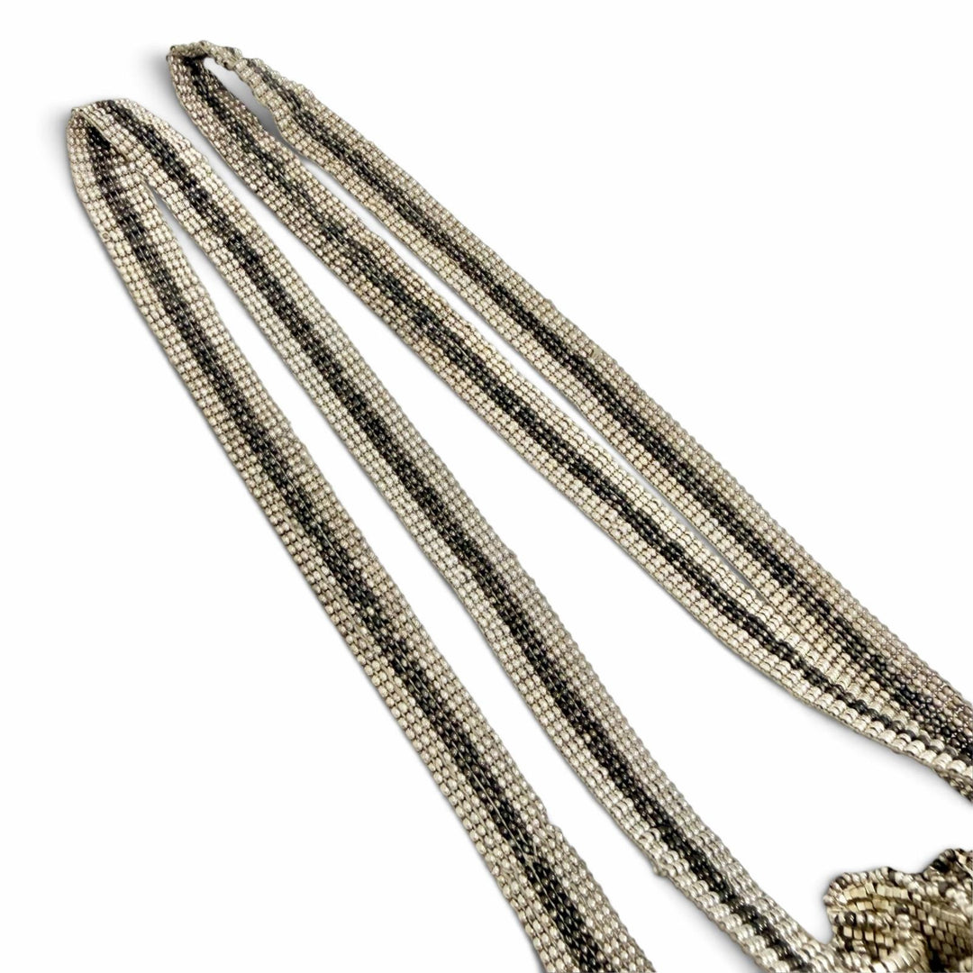 Excellent Karat Rabbit Fringe Art Deco Metal Bead Bag Drawstring Bag Handbag