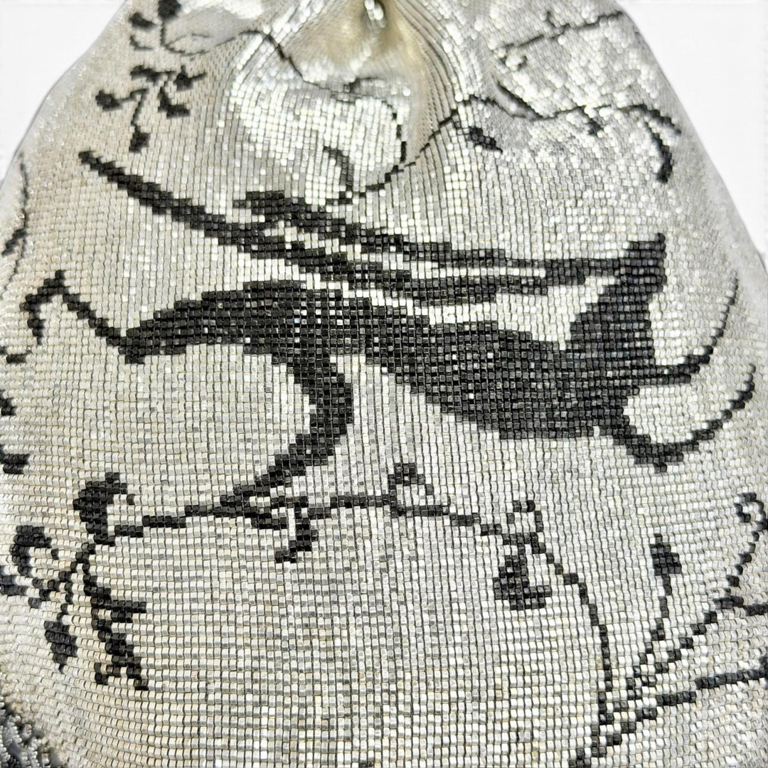 Excellent Karat Rabbit Fringe Art Deco Metal Bead Bag Drawstring Bag Handbag