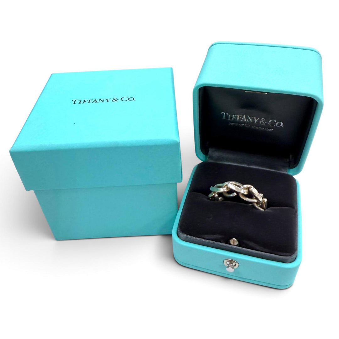 Great TIFFANY&Co. Ring ring Forge Link Silver AG925 mens 22