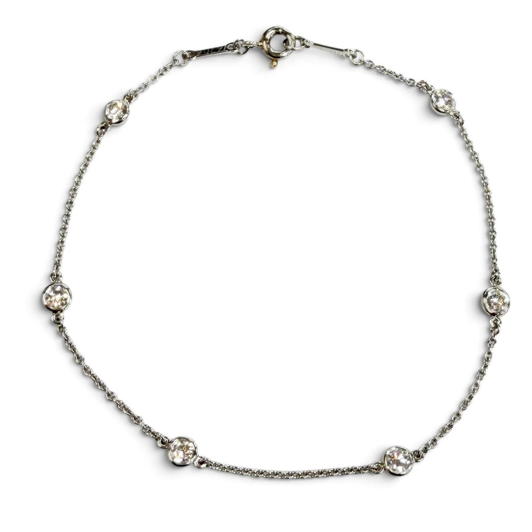 Excellent TIFFANY&Co. bracelet Diamond by the Yard Bracelet Silver PT950 Women