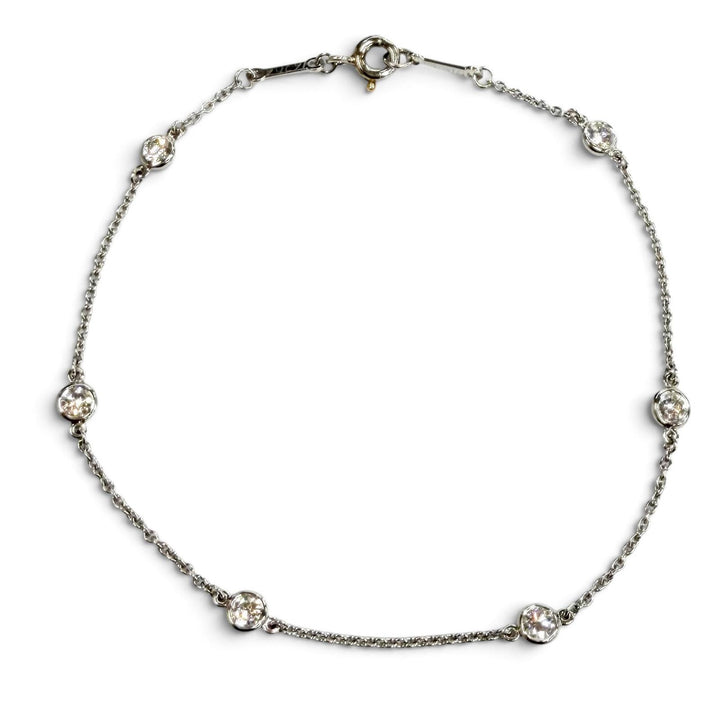 Excellent TIFFANY&Co. bracelet Diamond by the Yard Bracelet Silver PT950 Women