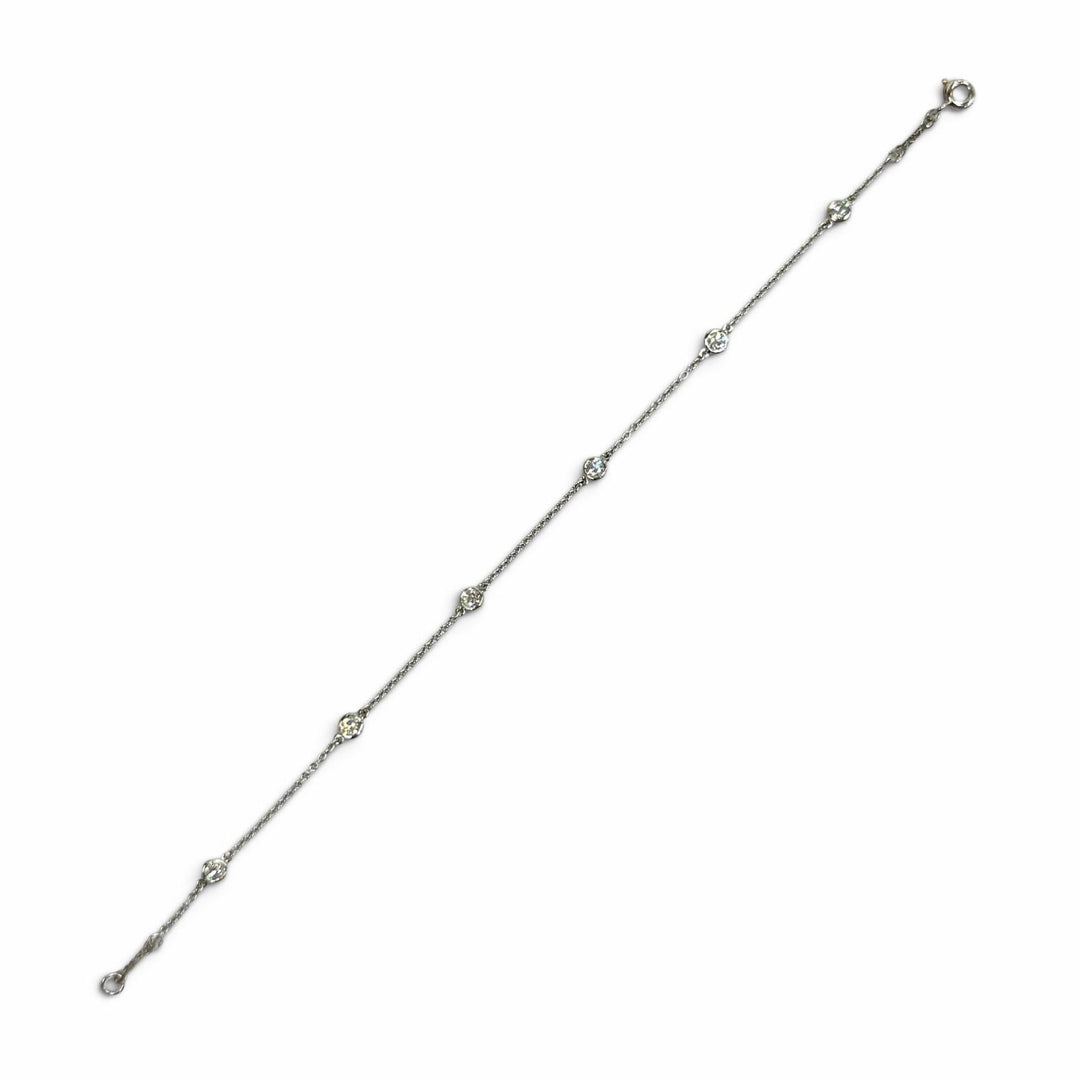 Excellent TIFFANY&Co. bracelet Diamond by the Yard Bracelet Silver PT950 Women
