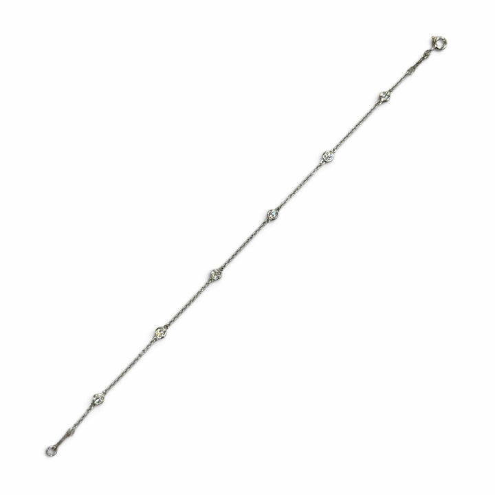 Excellent TIFFANY&Co. bracelet Diamond by the Yard Bracelet Silver PT950 Women