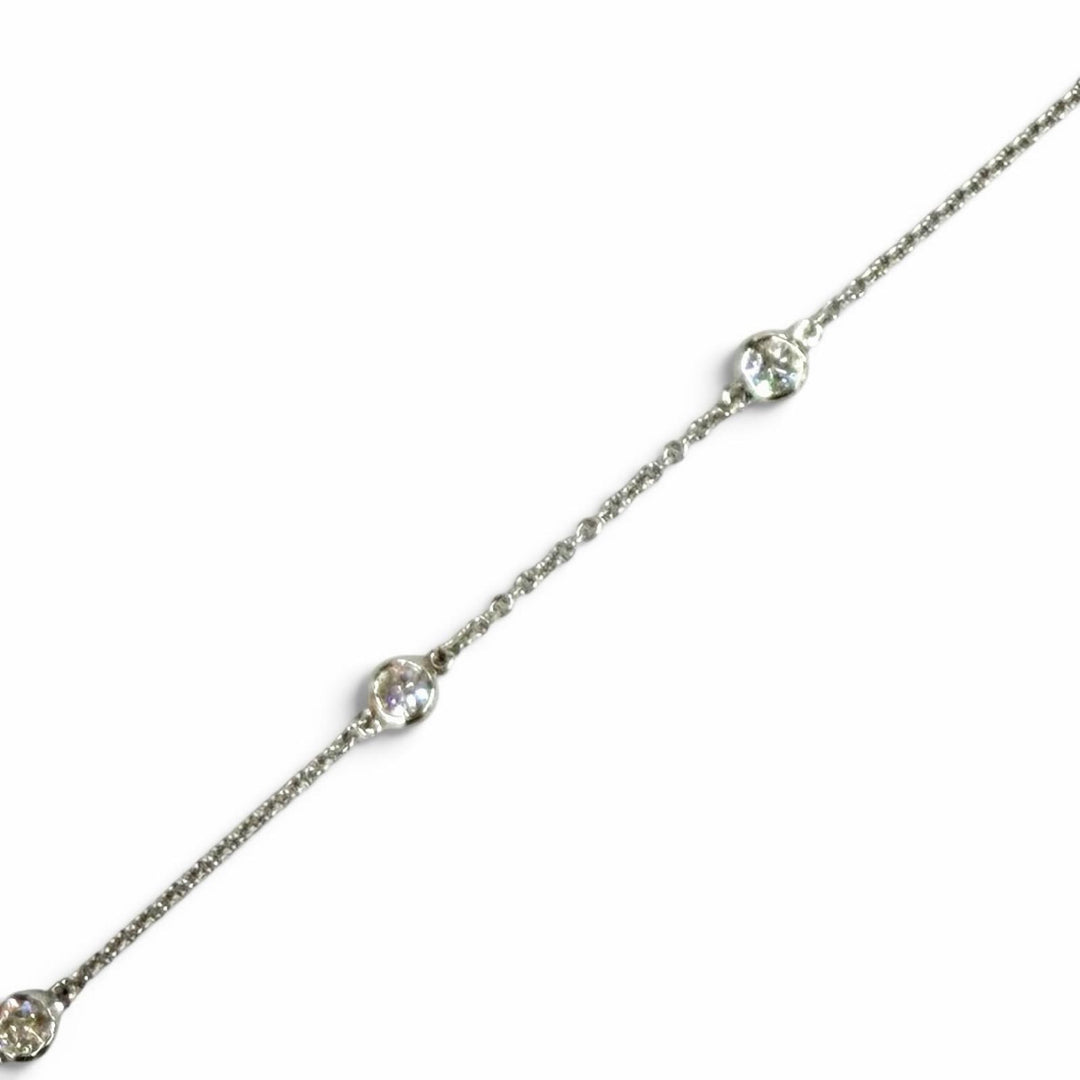 Excellent TIFFANY&Co. bracelet Diamond by the Yard Bracelet Silver PT950 Women