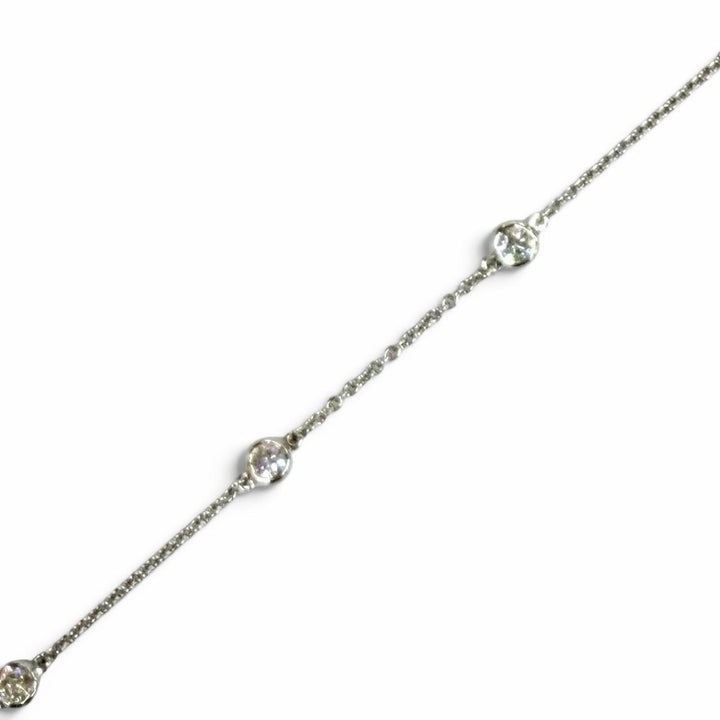 Excellent TIFFANY&Co. bracelet Diamond by the Yard Bracelet Silver PT950 Women