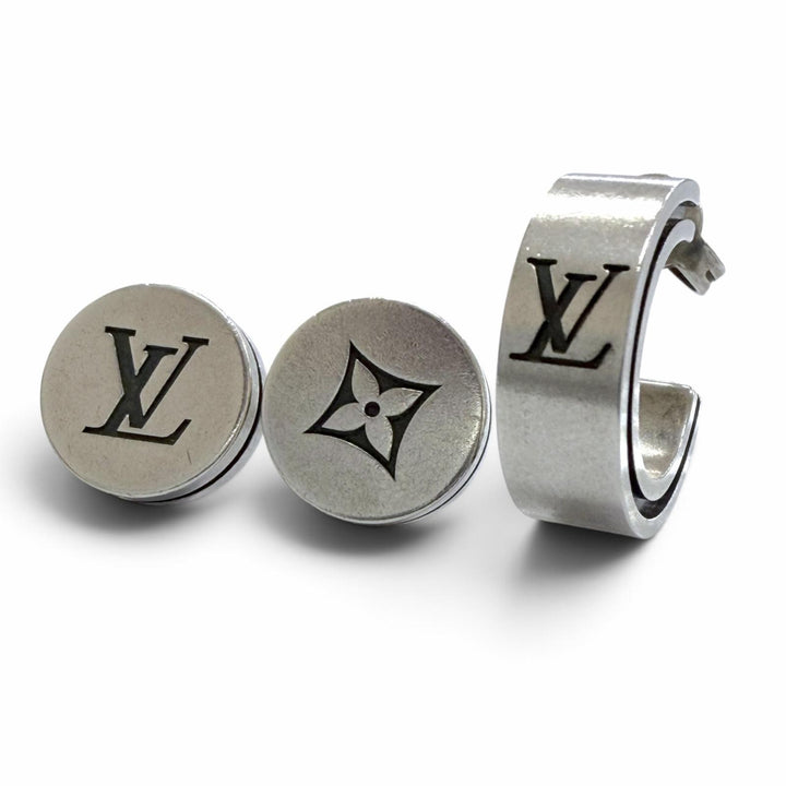 Great LOUIS VUITTON Pierce LV Tailor Three-piece set Silver AG925 mens M02028