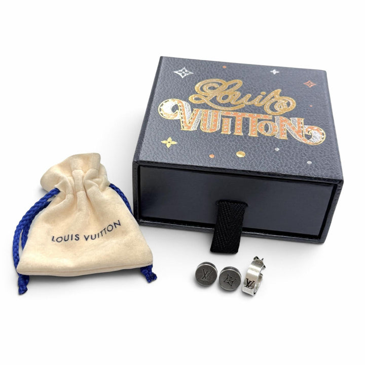 Great LOUIS VUITTON Pierce LV Tailor Three-piece set Silver AG925 mens M02028