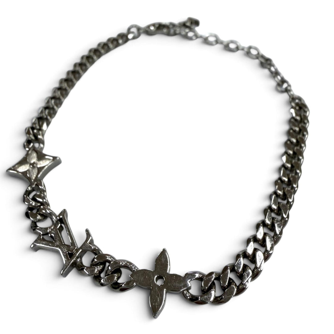 Great LOUIS VUITTON bracelet monogram low Silver mens M1407A