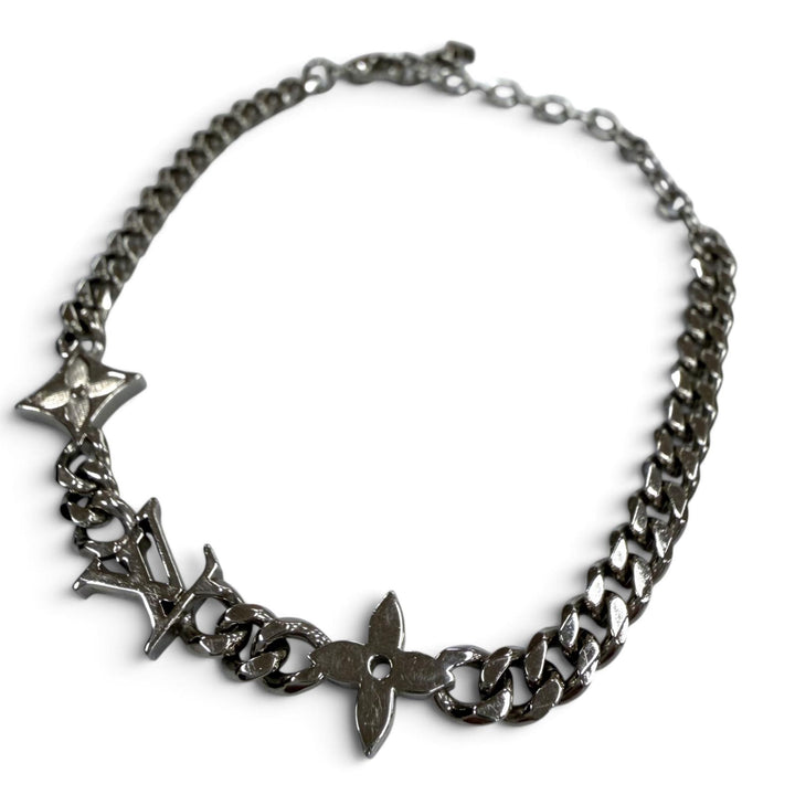 Great LOUIS VUITTON bracelet monogram low Silver mens M1407A