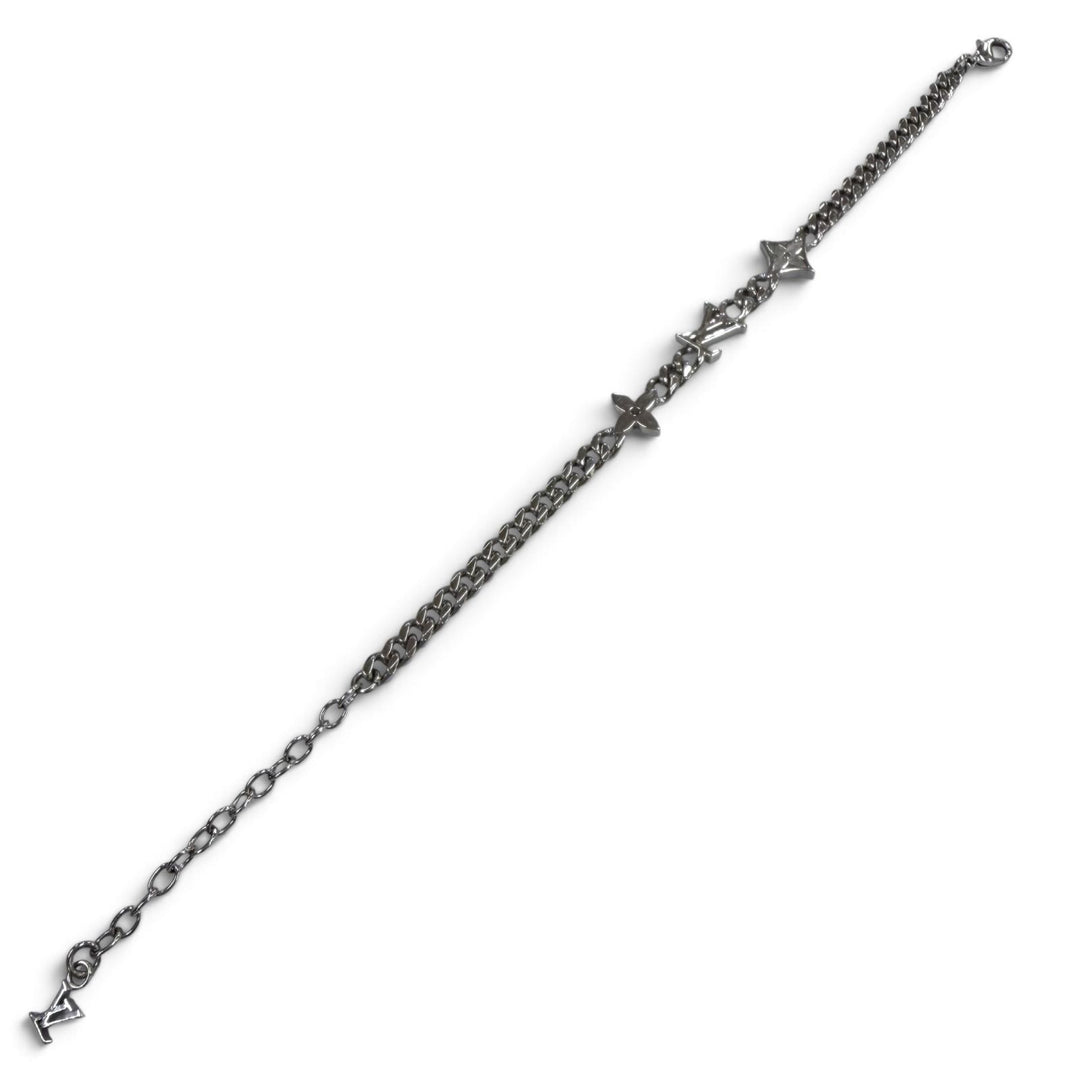 Great LOUIS VUITTON bracelet monogram low Silver mens M1407A
