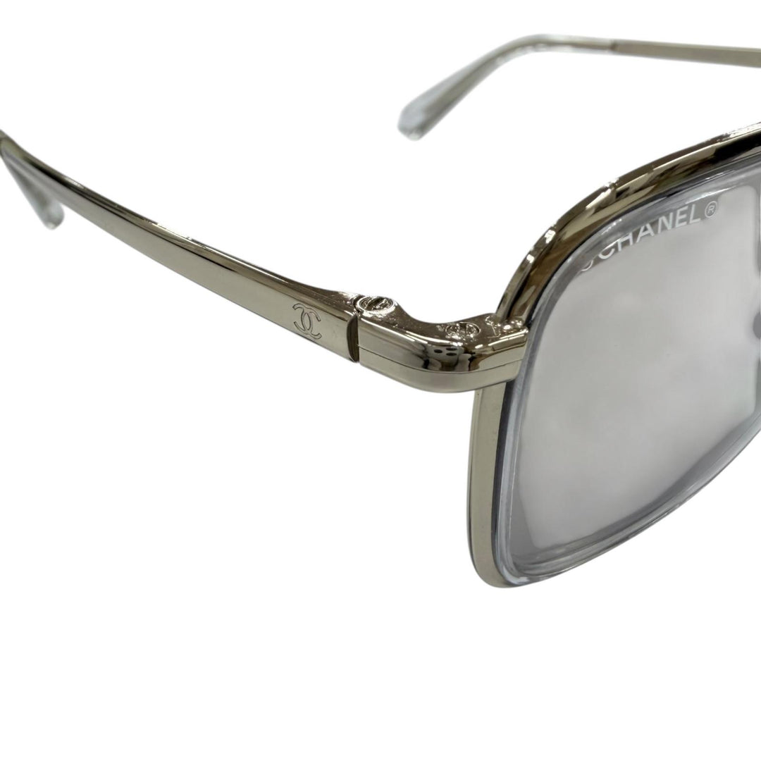 Great CHANEL sunglasses Double-bridge mirrored lens Champagne Gold 4241