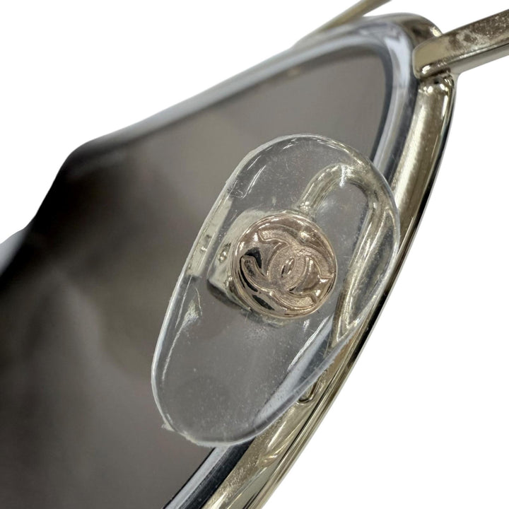 Great CHANEL sunglasses Double-bridge mirrored lens Champagne Gold 4241