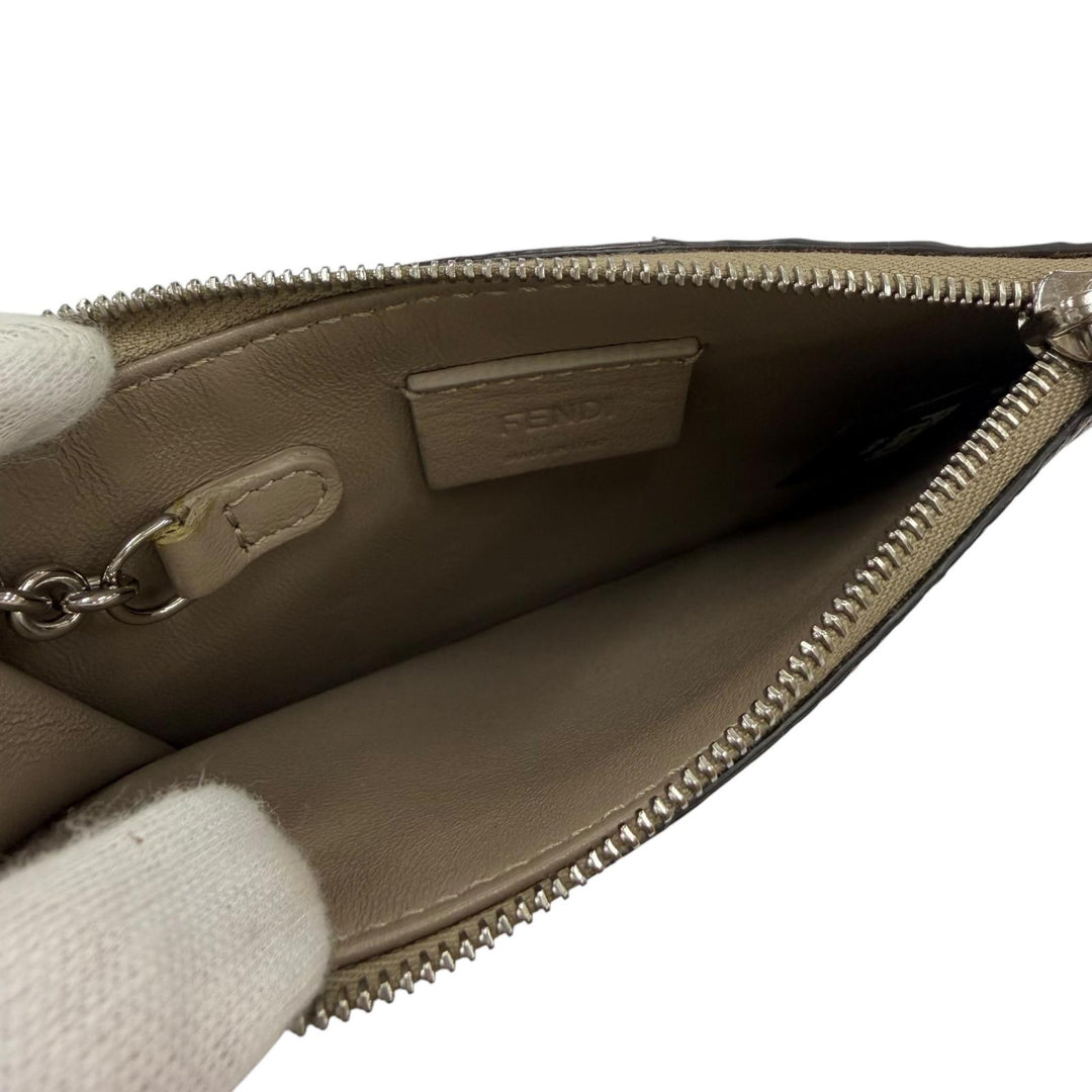 Excellent FENDI Fragment Case Mini Wallet Coin Card Case with Key Ring 8AP161