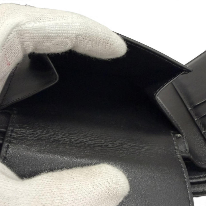 Excellent CELINE Bifold Wallet Triomphe Embossed Compact Wallet black