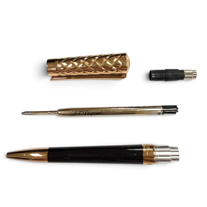 Great Dupont Ballpoint pen Liberte Twist type black lacquer mens 465601