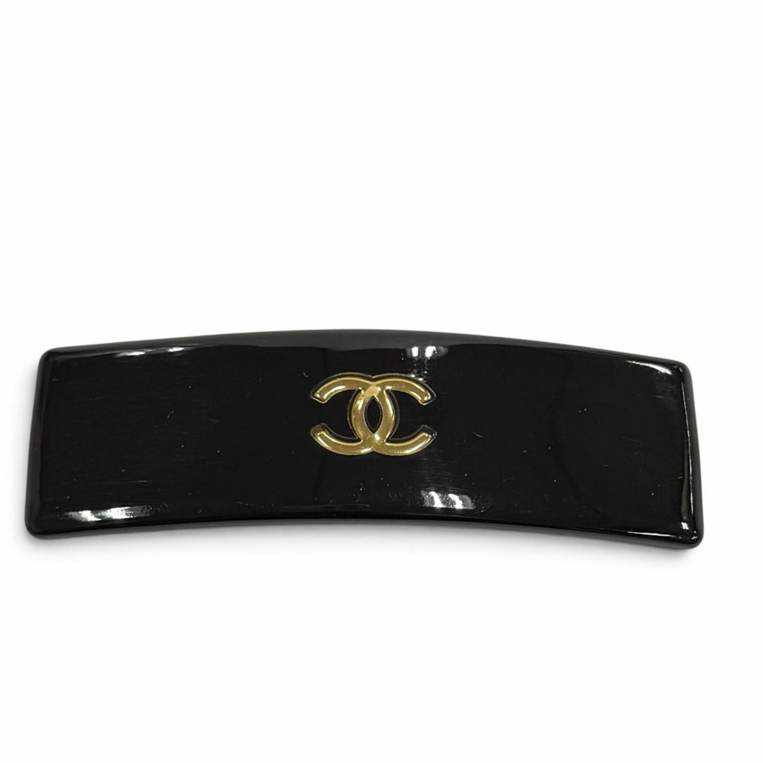 Great CHANEL Valletta COCO Mark Hair Accessories black Women 99P