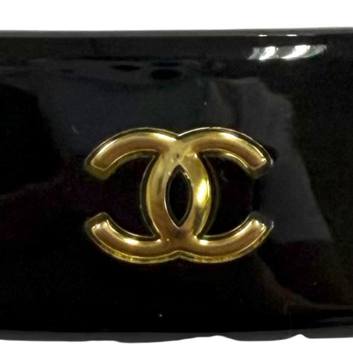Great CHANEL Valletta COCO Mark Hair Accessories black Women 99P