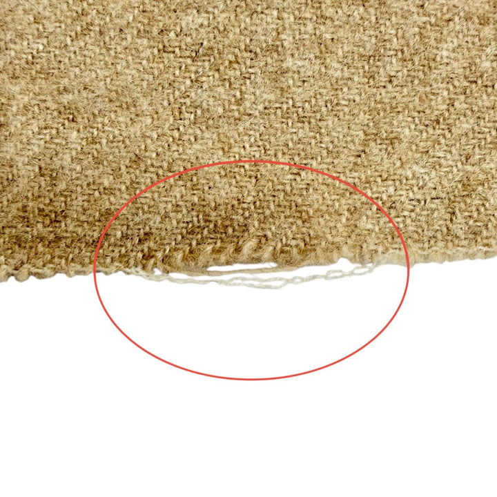 Great HERMES Logo embroidered fringe large shawl blanket beige cashmere