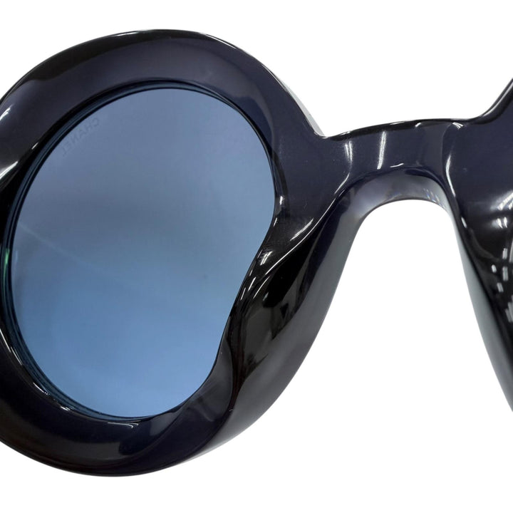 Excellent CHANEL COCO Mark Round Shape Sunglasses with Pearl Chain 5489