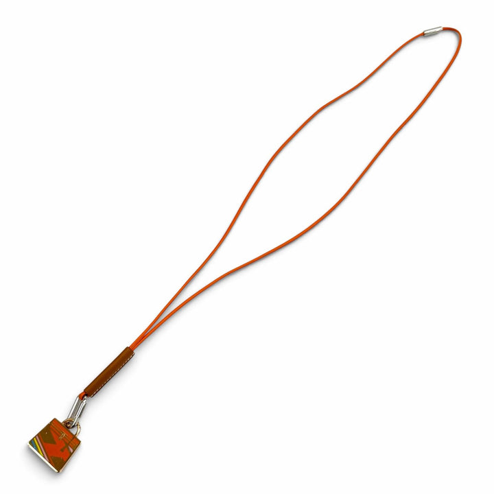 Excellent HERMES Necklace Kelly H Vibration Curiosité Orange Women