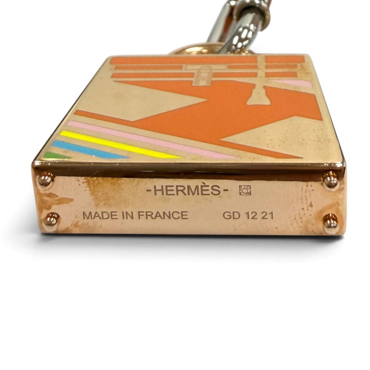 Excellent HERMES Necklace Kelly H Vibration Curiosité Orange Women