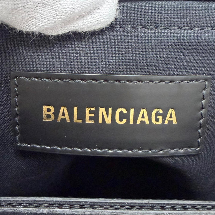 Excellent BALENCIAGA Handbag Hardware, leather accents, canvas, 2-way bag 671402