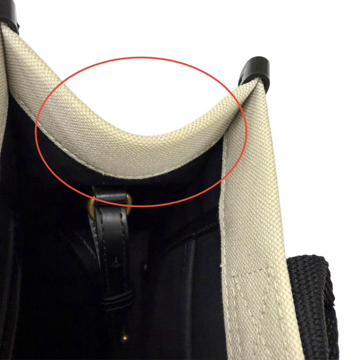 Excellent BALENCIAGA Handbag Hardware, leather accents, canvas, 2-way bag 671402