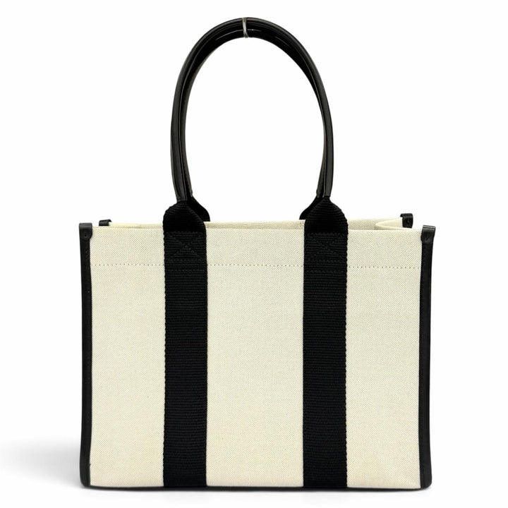 Excellent BALENCIAGA Handbag Hardware, leather accents, canvas, 2-way bag 671402
