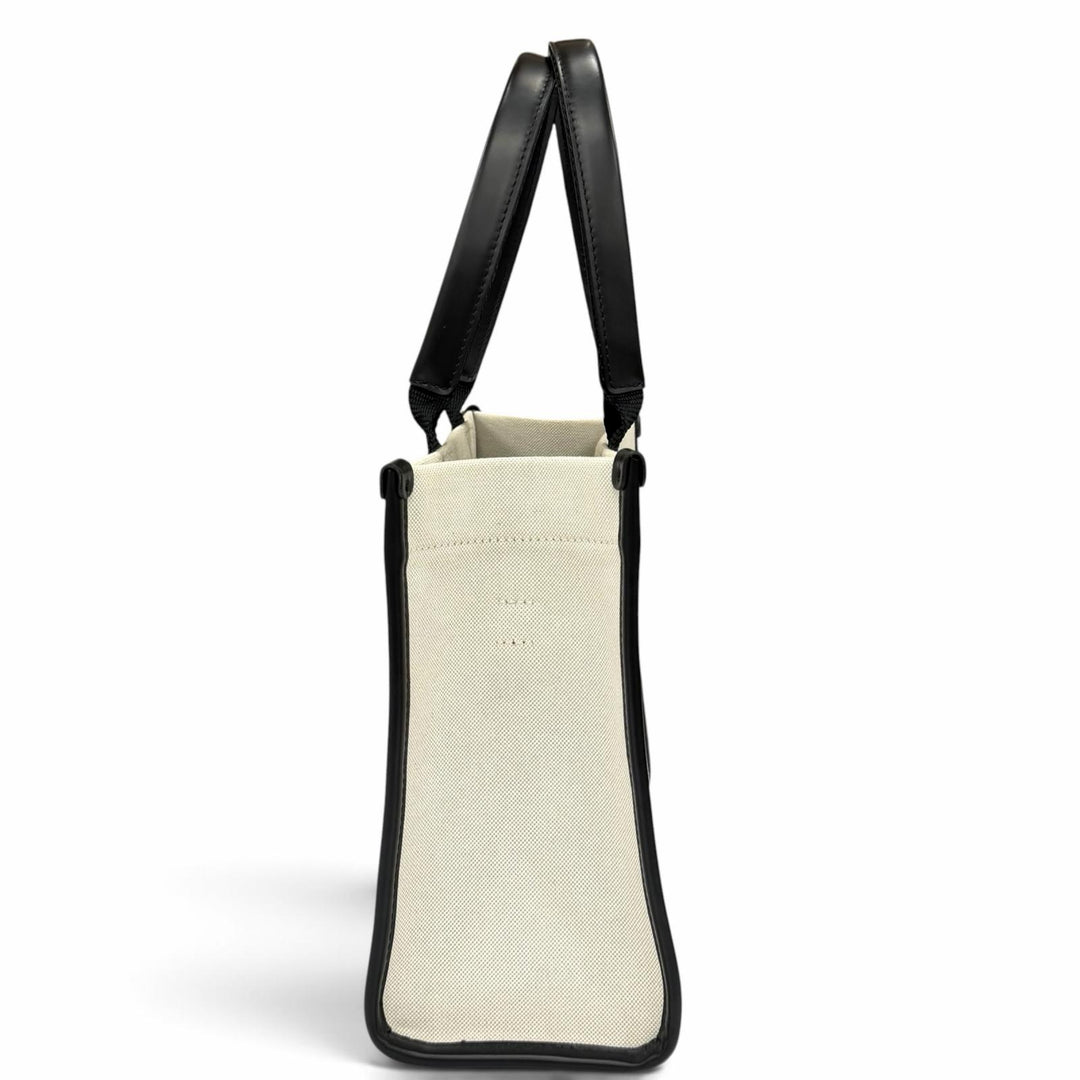 Excellent BALENCIAGA Handbag Hardware, leather accents, canvas, 2-way bag 671402