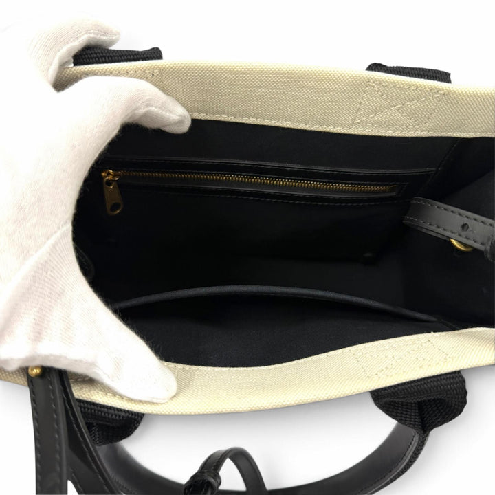 Excellent BALENCIAGA Handbag Hardware, leather accents, canvas, 2-way bag 671402
