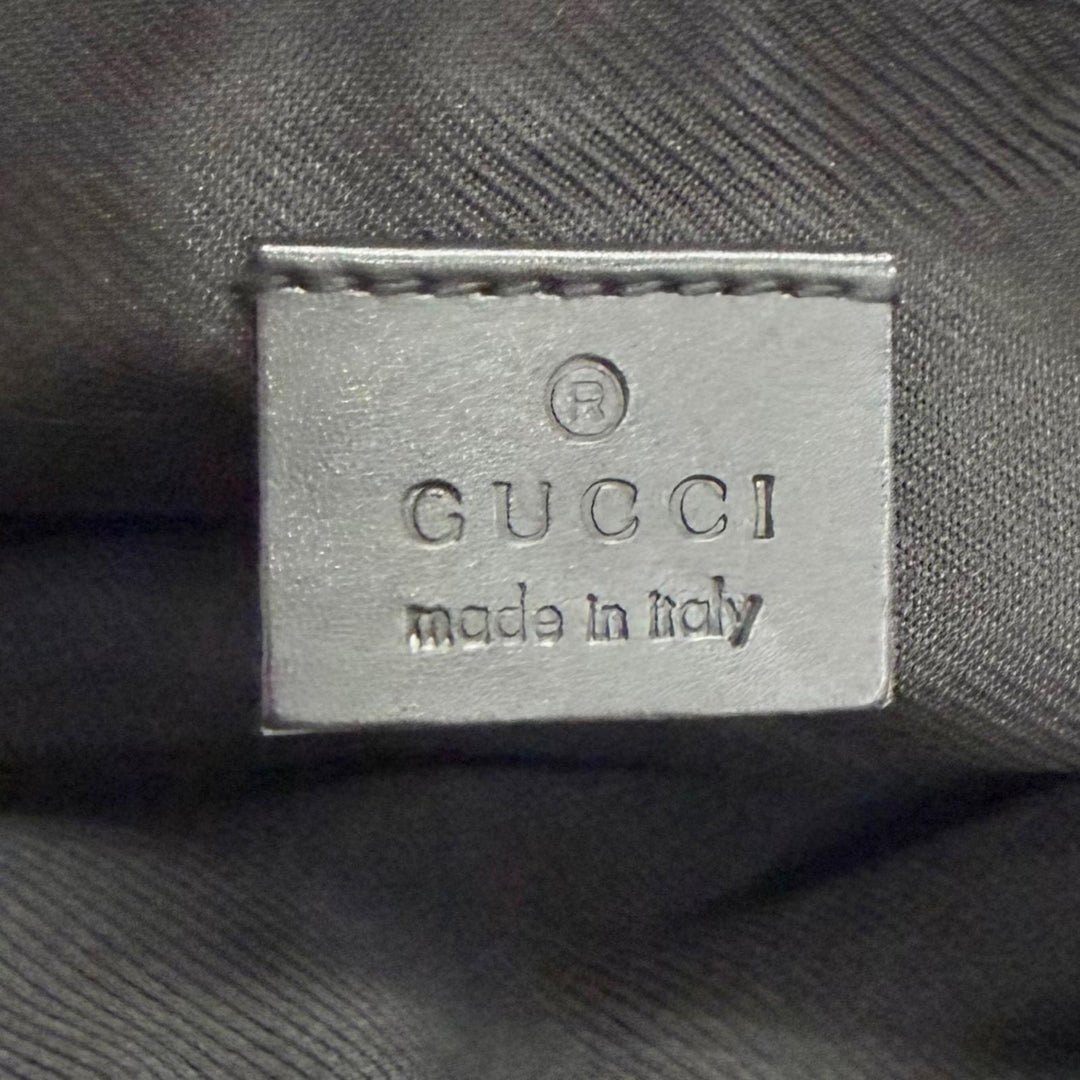 Excellent GUCCI Handbag With logo accessory pouch black GG canvas 039.1103