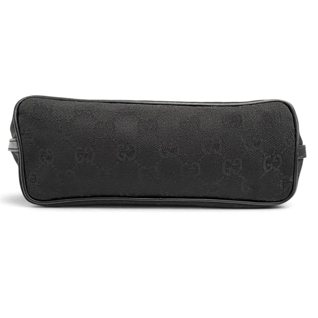 Excellent GUCCI Handbag With logo accessory pouch black GG canvas 039.1103