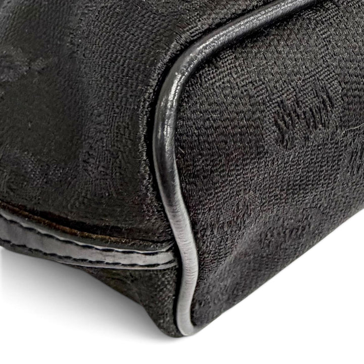 Excellent GUCCI Handbag With logo accessory pouch black GG canvas 039.1103
