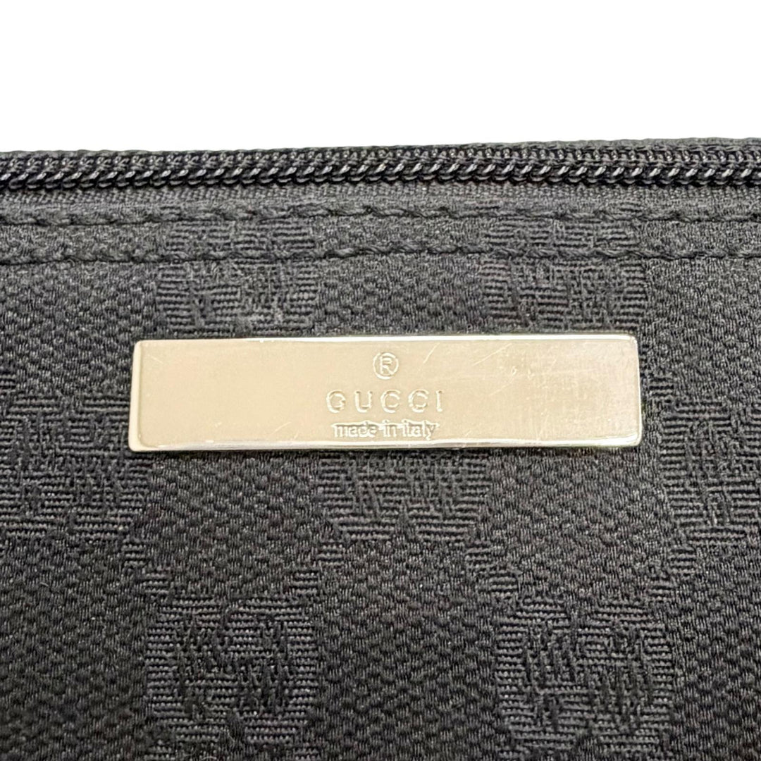 Excellent GUCCI Handbag With logo accessory pouch black GG canvas 039.1103