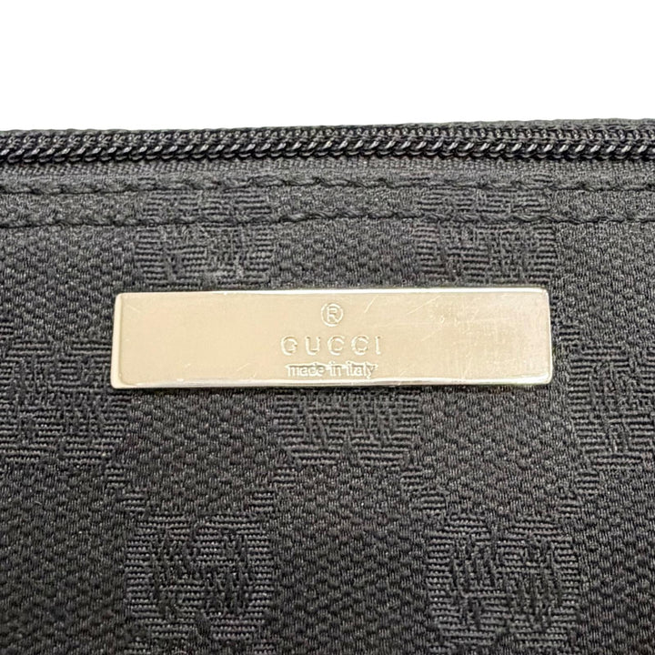 Excellent GUCCI Handbag With logo accessory pouch black GG canvas 039.1103
