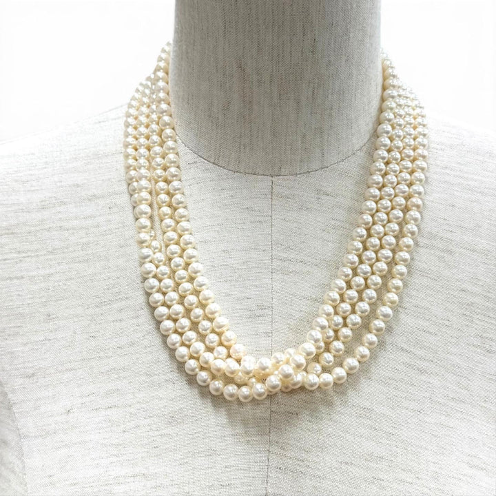 Excellent TIFFANY&Co. Necklace White system Freshwater pearl Women