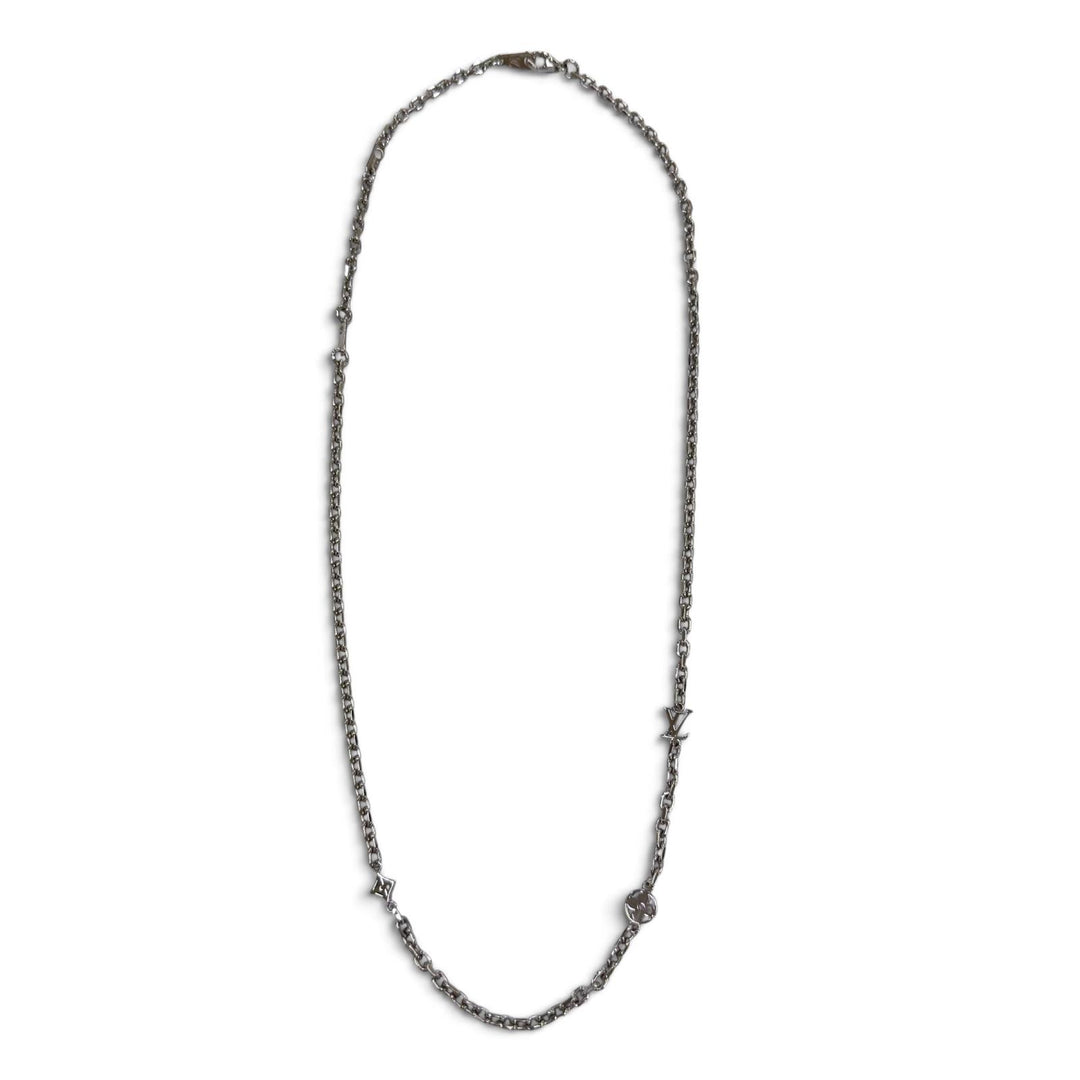 Excellent LOUIS VUITTON Necklace Chain LV Yours Silver mens M02739