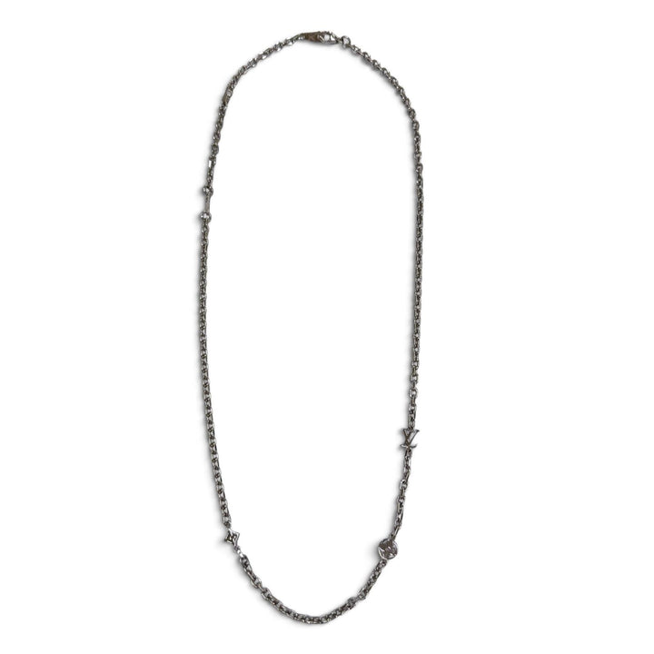 Excellent LOUIS VUITTON Necklace Chain LV Yours Silver mens M02739