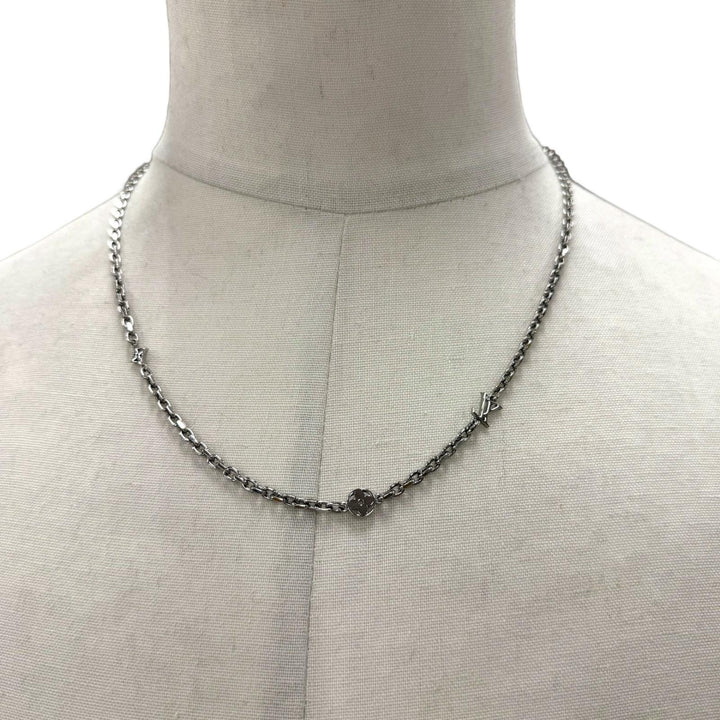 Excellent LOUIS VUITTON Necklace Chain LV Yours Silver mens M02739