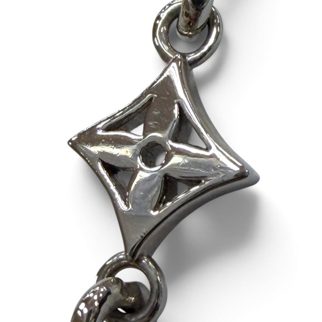 Excellent LOUIS VUITTON Necklace Chain LV Yours Silver mens M02739