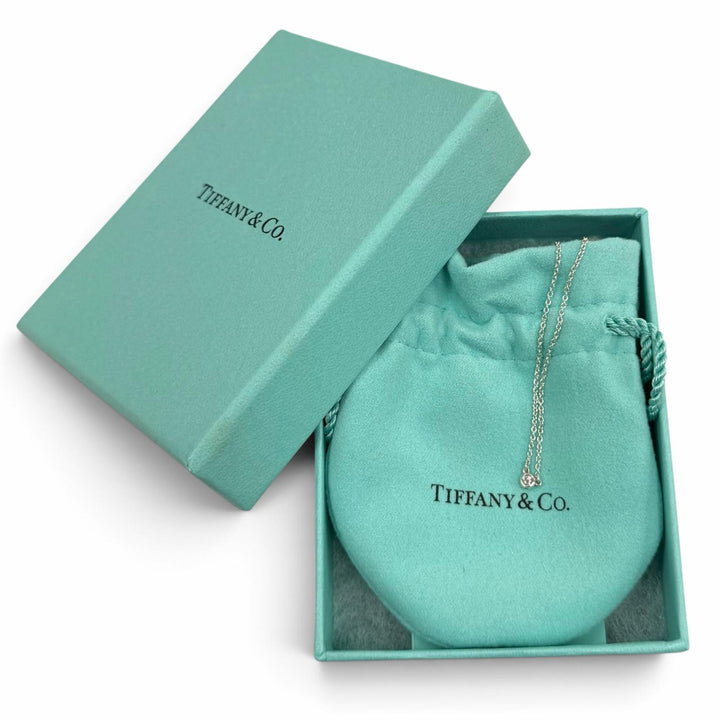 Great TIFFANY&Co. Necklace Diamonds by the Yard Single Diamond Pendant 925
