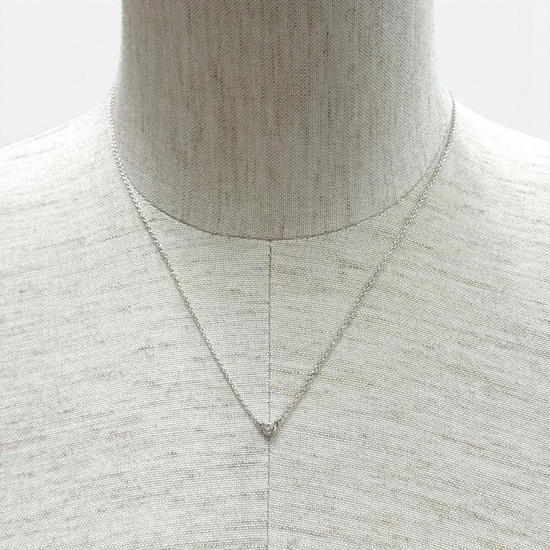 Great TIFFANY&Co. Necklace Diamonds by the Yard Single Diamond Pendant 925