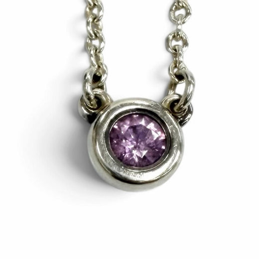 Great TIFFANY&Co. Necklace Color By the Yard Pink Sapphire Pendant pink AG925