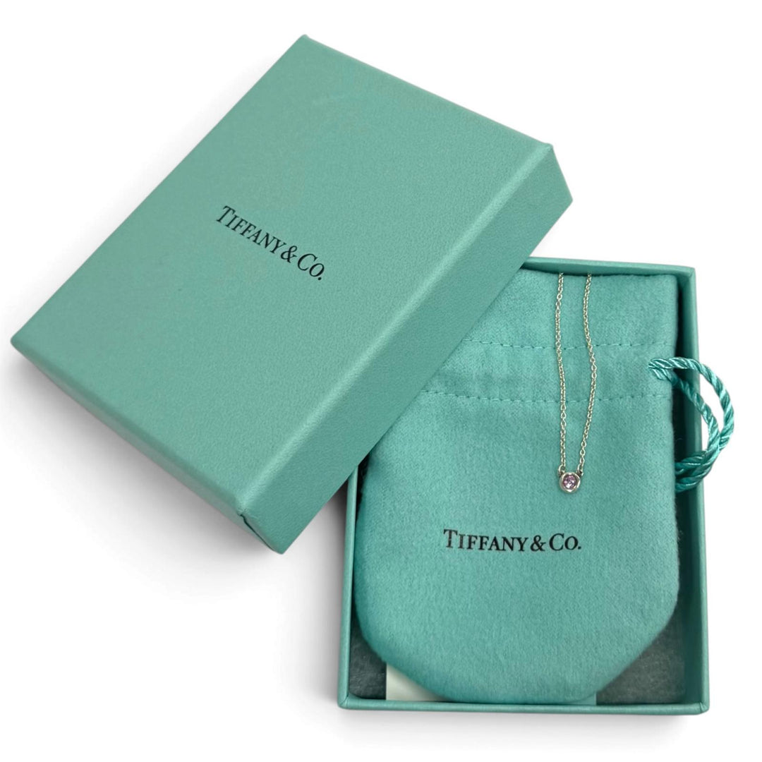 Great TIFFANY&Co. Necklace Color By the Yard Pink Sapphire Pendant pink AG925