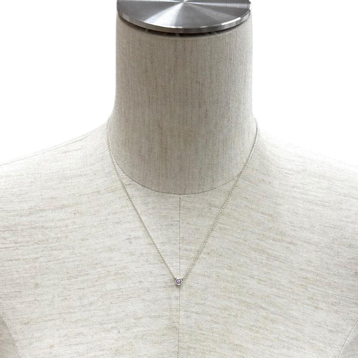 Great TIFFANY&Co. Necklace Color By the Yard Pink Sapphire Pendant pink AG925