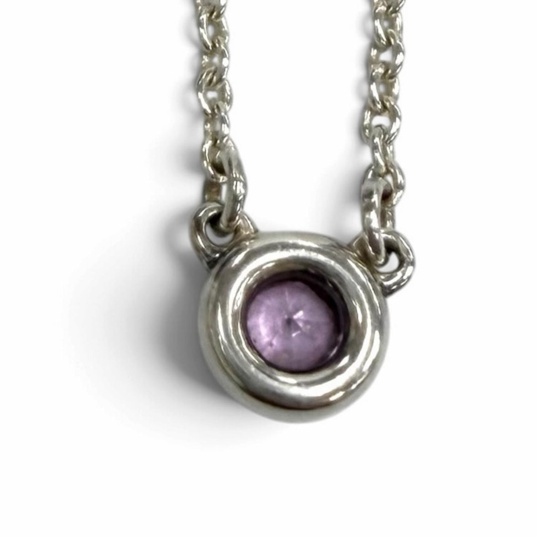 Great TIFFANY&Co. Necklace Color By the Yard Pink Sapphire Pendant pink AG925