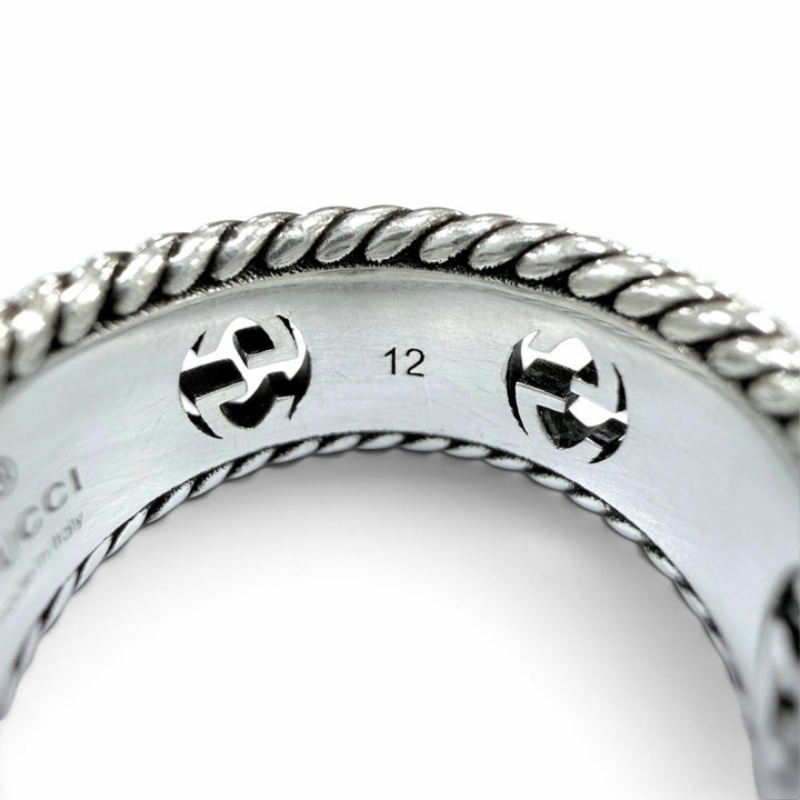 Great GUCCI Ring ring Interlocking G Flower Silver AG925 Women 12 577263