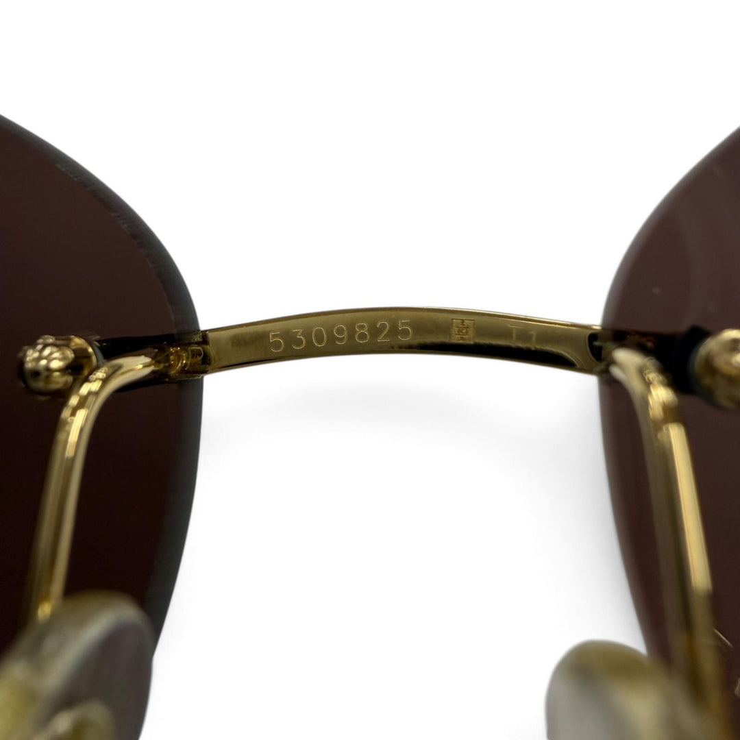 Excellent Cartier sunglasses PANTHERE Rimless Two-Point Glasses gold 5309825