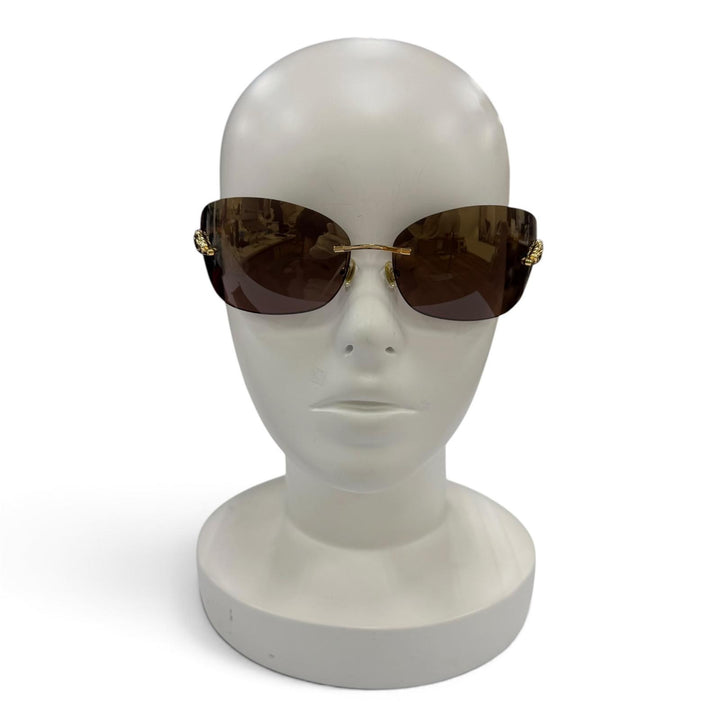 Excellent Cartier sunglasses PANTHERE Rimless Two-Point Glasses gold 5309825